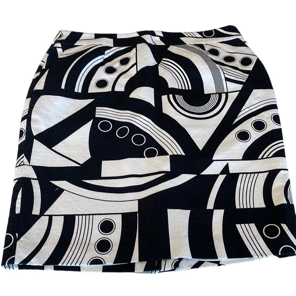 Jones New York mod abstract pencil skirt 100% cotton size 8P